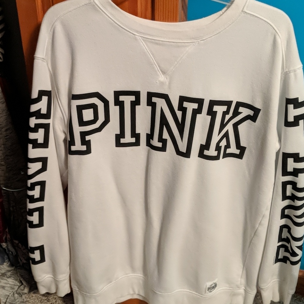 White PINK crewneck